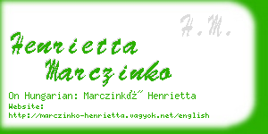 henrietta marczinko business card